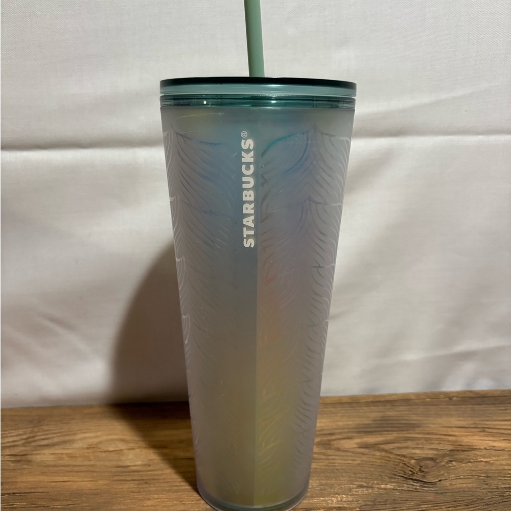 Starbucks Frosted Tumbler with Green Straw